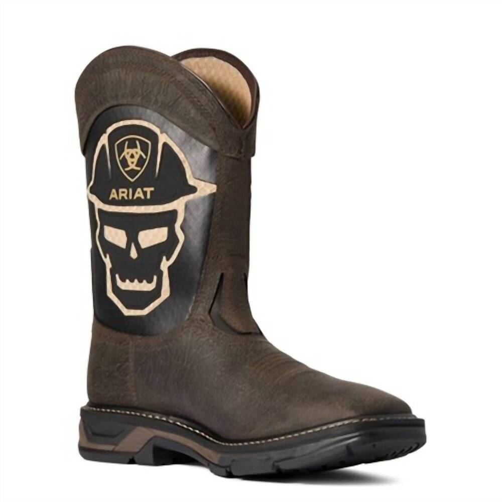NEW ARIAT men's workhog xt venttek bold soft toe boots in iron coffee/roughneck